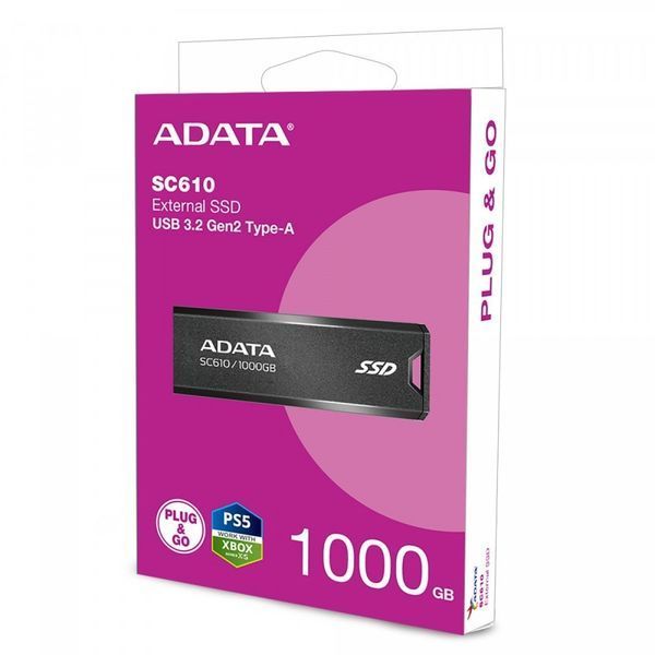 Портативний SSD ADATA SC610 1TB USB 3.2 550/500Mb/s Black SC610-1000G-CBK/RD фото