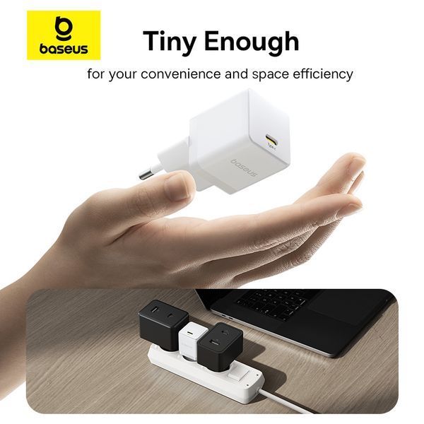 Сетевое зарядное устройство Baseus Palm Fast Charger 1C 30W EU Moon White P10111605213-00 фото