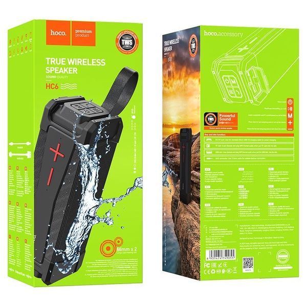 Портативная колонка HOCO HC6 Magic sports BT speaker, 10W*2, IPX6, Black 6931474749055 фото