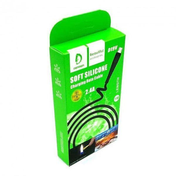 Кабель для зарядки и передачи данных Denmen D19V USB to Micro USB Черный 1 м 209-00116 фото