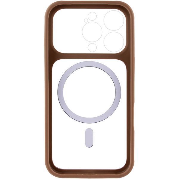 Чохол TPU+PC GETMAN Moon Clear with MagSafe для Apple iPhone 16 Pro Max (6.9") Brown 656-08462 фото