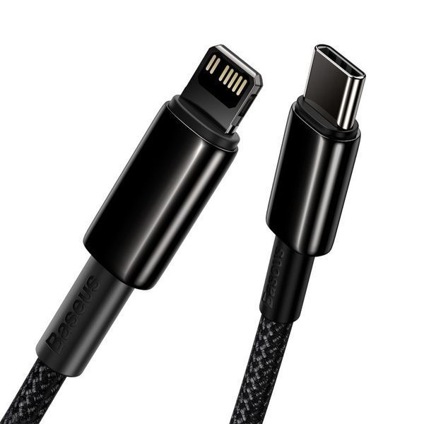 Кабель Baseus Tungsten Gold Fast Charging Data Cable Type-C to iP PD 20W 2m Black CATLWJ-A01 фото