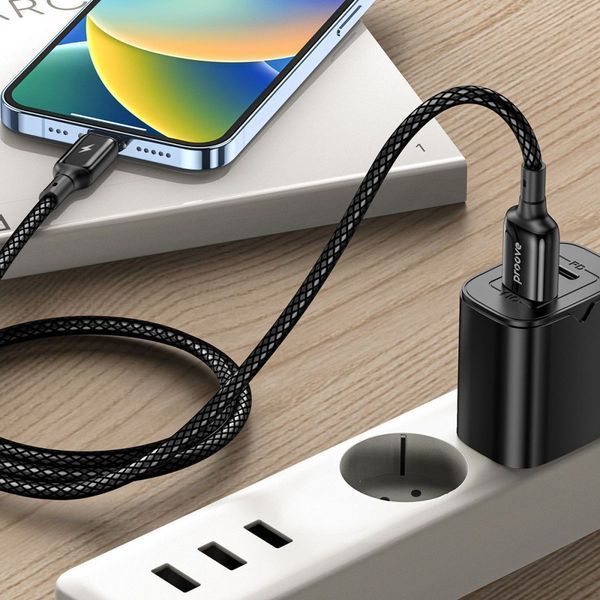Кабель Proove Dense Metal USB to Lightning 2.4A (1m) black 656-02560 фото