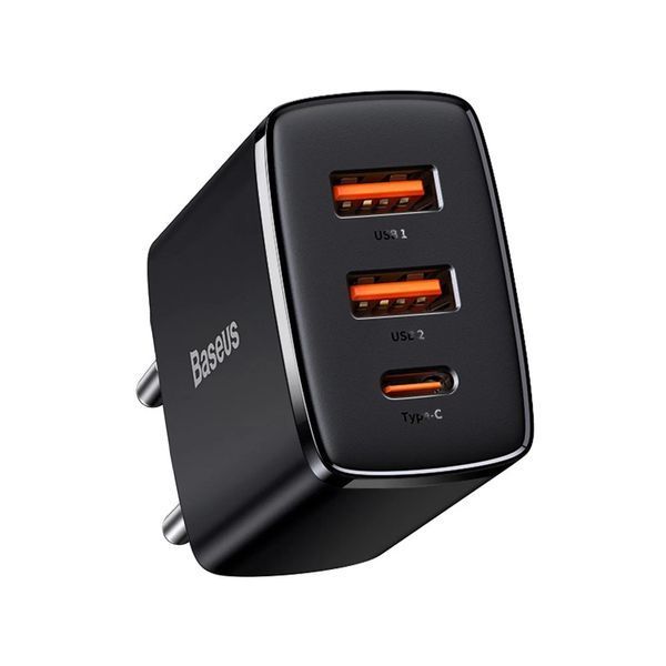 Мережевий зарядний пристрій Baseus Compact Quick Charger 2U+C 30W EU Black CCXJ-E01 фото