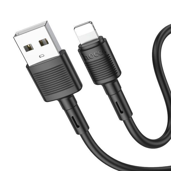 Кабель HOCO X83 USB to iP 2.4A, 1m, PVC, PVC connectors, Black 6931474770868 фото