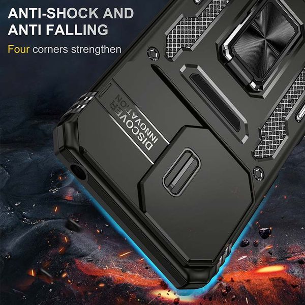 Ударопрочный чехол Camshield Army Ring для Xiaomi Redmi 13C / Poco C65 Black 777-05001 фото