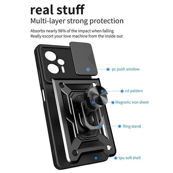 Ударопрочный чехол Camshield Serge Ring для Xiaomi Poco X4 GT Black 777-04564 фото