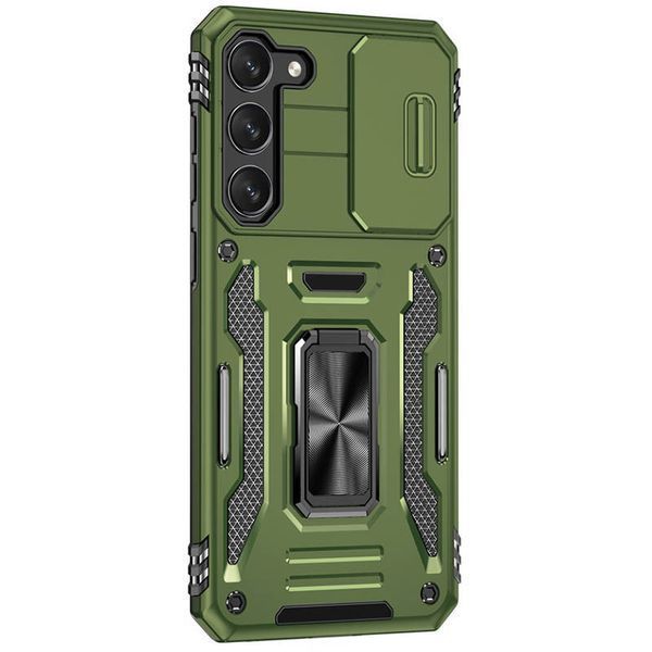 Ударостійкий чохол Camshield Army Ring для Samsung Galaxy S22+ Army Green 777-05051 фото