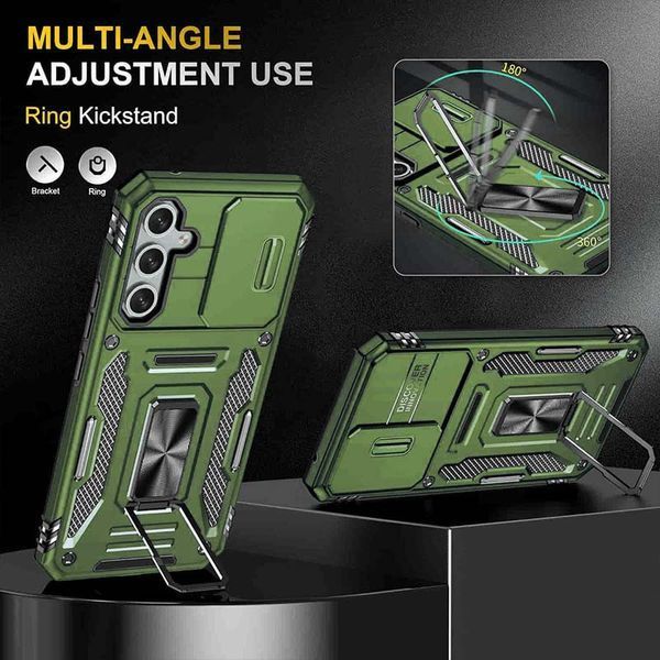 Ударостійкий чохол Camshield Army Ring для Samsung Galaxy S22+ Army Green 777-05051 фото