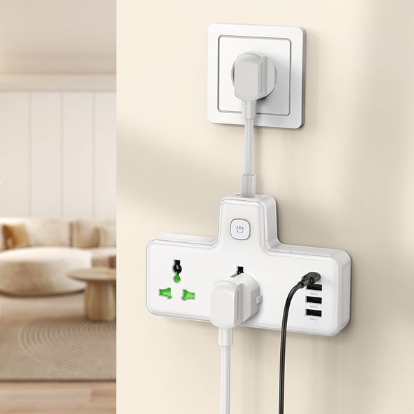 Мережевий подовжувач HOCO AC11A Voyage 2-position expansion socket(1C3A) (8.5 cm) White 6942007607063 фото