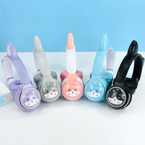 Детские беспроводные наушники с кошачьими ушками QC-28T Cat Ear Розовые 202-00369 фото