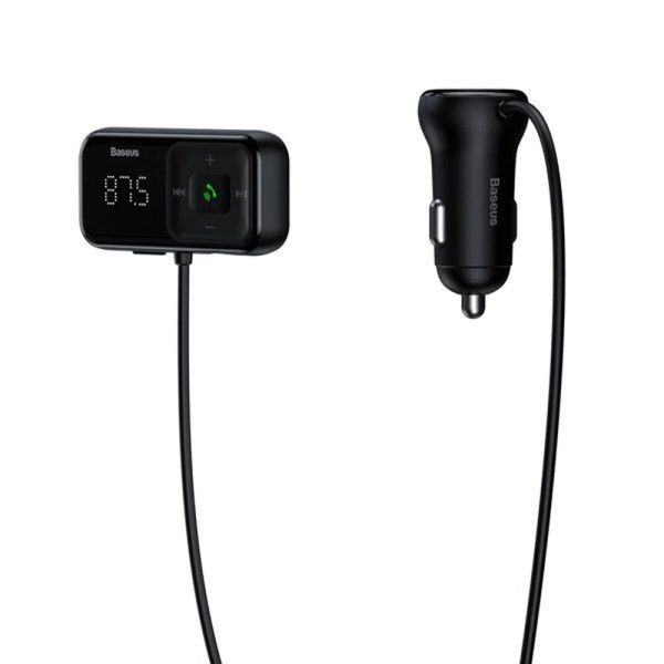 Автомобільний зарядний пристрій з FM-модулятором Baseus T Shaped S-16 Car Bluetooth MP3 Player Black 656-00571 фото