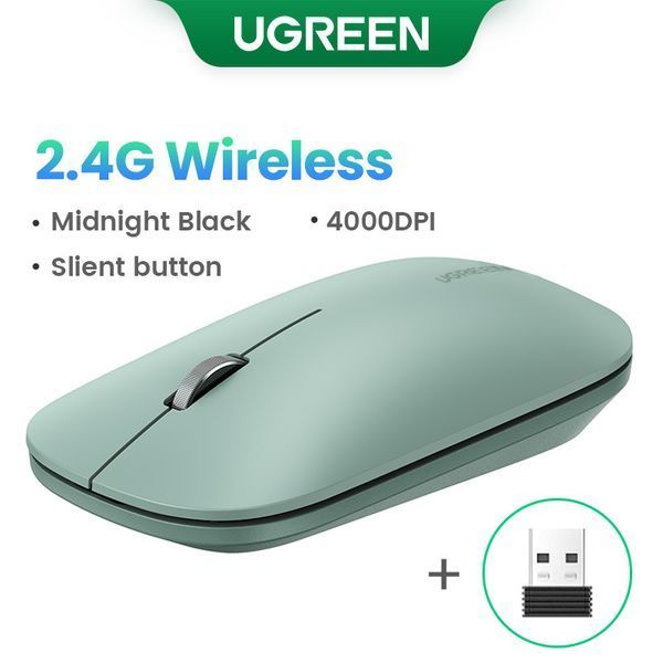 Маніпулятор миша бездротова UGREEN MU001 Portable Wireless Mouse Green UGR-90374 фото
