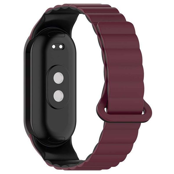 Ремінець Dual-color Magnetic для Xiaomi Mi Band 9/8/10 Plum / Black 212-01649 фото