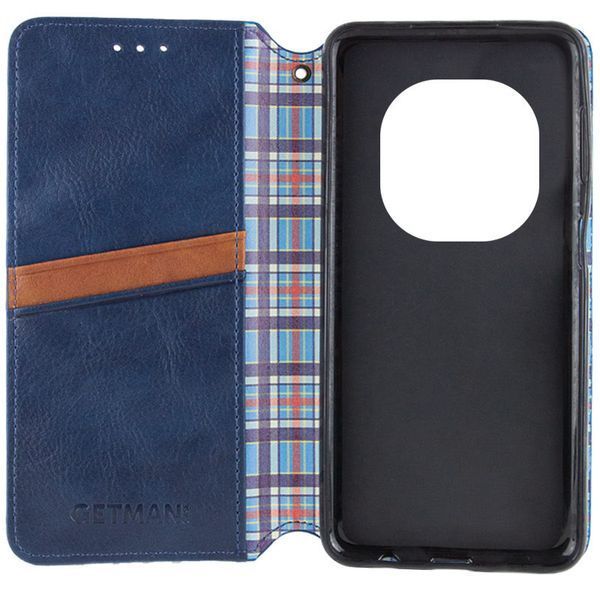 Шкіряний чохол-книжка GETMAN Cubic для Xiaomi Redmi Note 14 Pro 4G Синій 555-01636 фото
