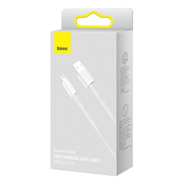 Кабель Baseus Dynamic Series Fast Charging Data Cable USB to iP 2.4A 1m White CALD000402 фото