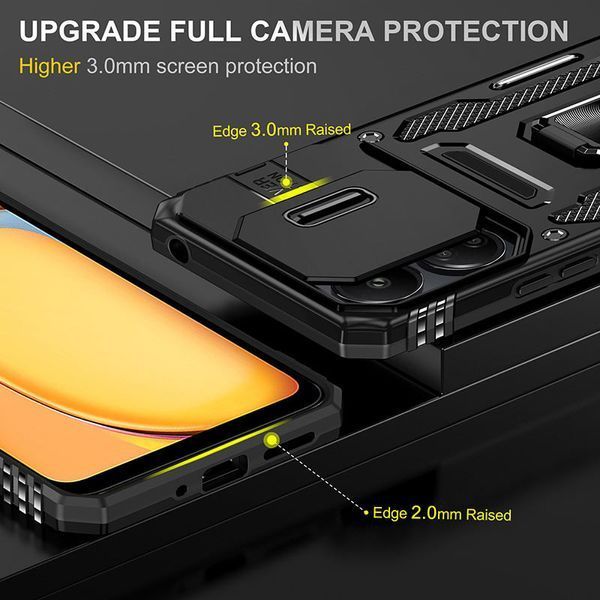 Ударопрочный чехол Camshield Army Ring для Xiaomi Redmi 13C / Poco C65 Black 777-05001 фото