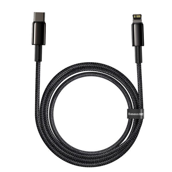 Кабель Baseus Tungsten Gold Fast Charging Data Cable Type-C to iP PD 20W 2m Black CATLWJ-A01 фото