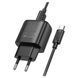 Сетевое зарядное устройство с кабелем HOCO C140A Smart single port QC3.0 charger set(Type-C)(EU) Black 6942007627825 фото 3