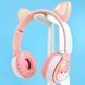 Детские беспроводные наушники с кошачьими ушками QC-28T Cat Ear Розовые 202-00369 фото 1