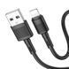 Кабель HOCO X83 USB to iP 2.4A, 1m, PVC, PVC connectors, Black 6931474770868 фото 3