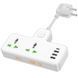 Мережевий подовжувач HOCO AC11A Voyage 2-position expansion socket(1C3A) (8.5 cm) White 6942007607063 фото 2