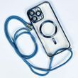Чохол Crossbody Lanyard with Magsafe зі шнурком для iPhone 15 Pro Max Light Blue 214-02676 фото