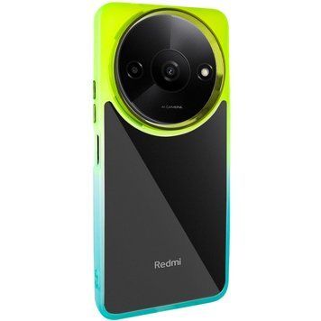 Чехол TPU+PC Fresh sip series для Xiaomi Redmi A3 Бирюзовый / Лимонный 777-06618 фото