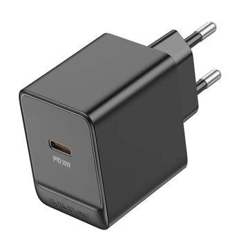 Мережевий зарядний пристрій BOROFONE BAS13A Erudite single port PD20W charger(EU) Black 656-01332 фото