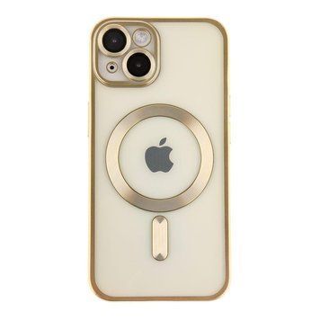 Чехол TPU Metallic Chrome Full Camera with Magsafe для iPhone 13 Gold 214-02866 фото