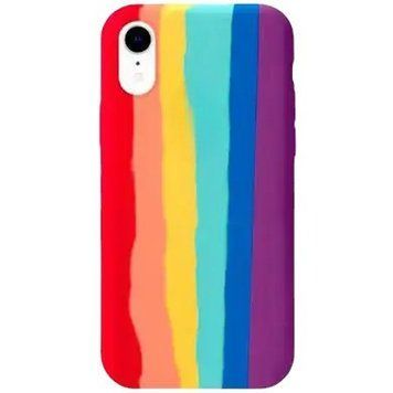 Силіконовий чохол Rainbow для iPhone Xr Red/Grape 888-00142 фото