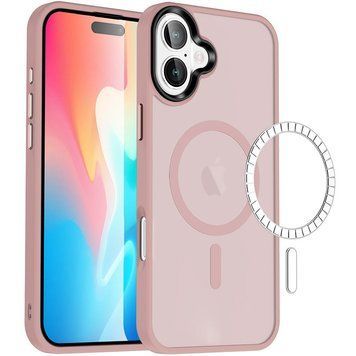 Чехол TPU+PC Metal Buttons with MagSafe Colorful для Apple iPhone 16 Plus (6.7") Pink 555-03036 фото