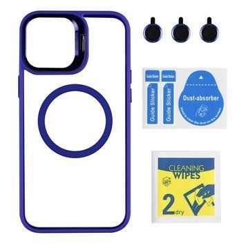 Чохол TPU+PC+Metal Stand Case with MagSafe and Camera Lenses для iPhone 13 Pro Max Dark Blue 214-03642 фото