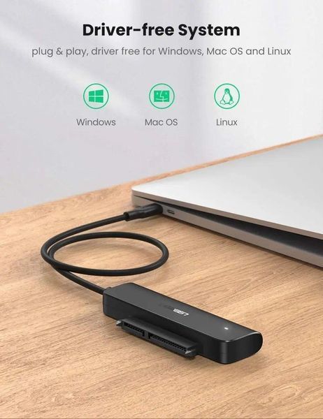 Адаптер UGREEN CM321 USB-C 3.0 to 2.5-Inch SATA Converter 50cm (UGR-70610) UGR-70610 фото