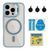 Чохол TPU+PC+Metal Stand Case with MagSafe and Camera Lenses для iPhone 16 Pro Max Blue 214-03742 фото
