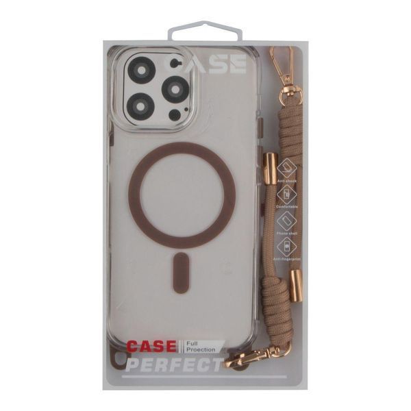 Чехол TPU+PC LanyardCase with MagSafe для iPhone 16 Pro Orange 214-03199 фото