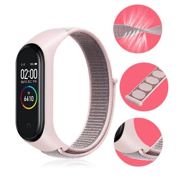 Ремінець Nylon New для Xiaomi Mi Band 3/4/5/6/7 Pink Sand 212-01750 фото