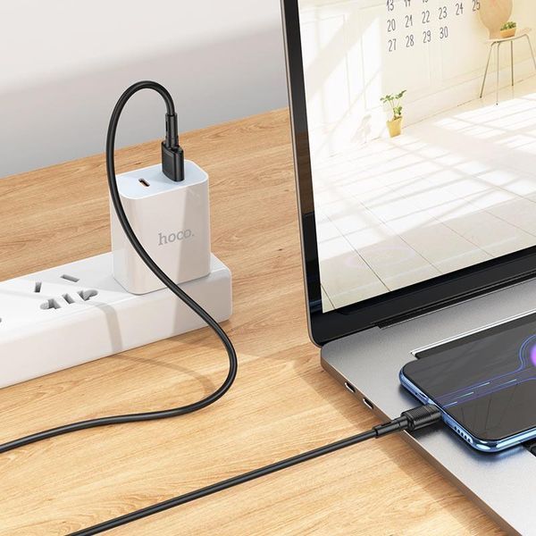 Кабель HOCO X83 USB to Micro 2.4A, 1m, PVC, PVC connectors, Black 6931474770882 фото