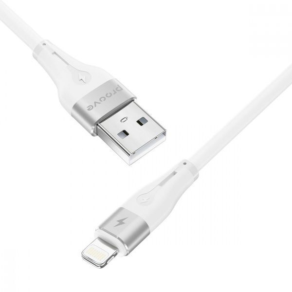 Кабель Proove Soft Silicone USB to Lightning 2.4A (1m) white 656-02593 фото