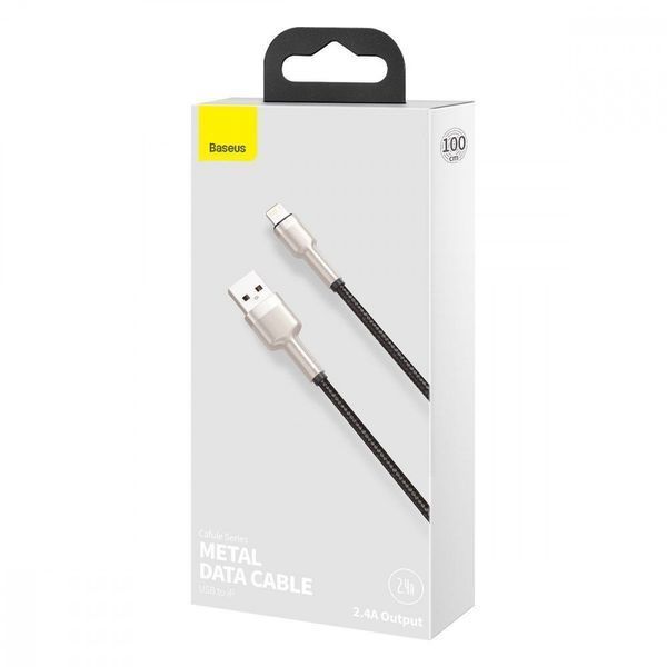 Кабель Baseus Cafule Metal Lightning 2.4A (1m) Black CALJK-A01 фото