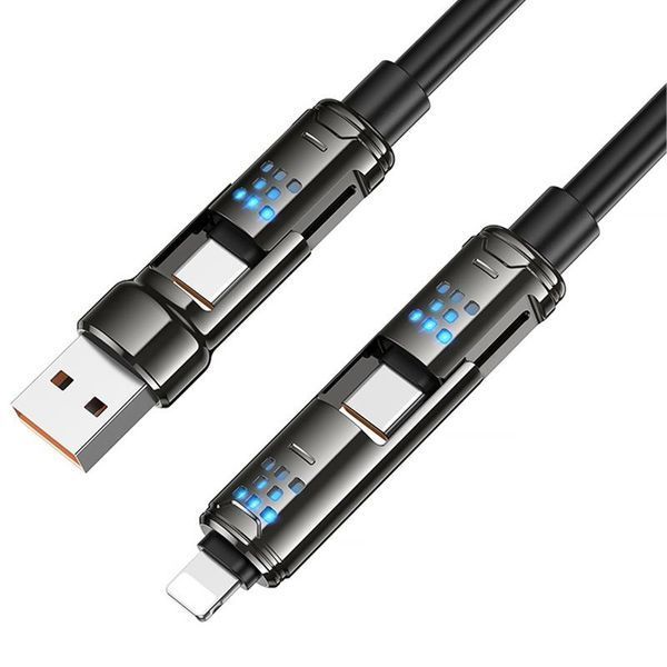 Дата кабель Hoco U143 Joy 4in1 USB to Lightning/Type-C to Type-C 240W (1.2m) Black ILSO-00000081784-1 фото