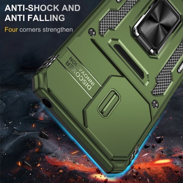 Ударостійкий чохол Camshield Army Ring для Xiaomi Redmi 13C / Poco C65 Army Green 777-05002 фото