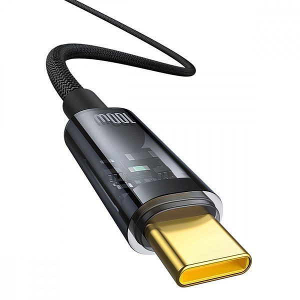 Кабель Baseus Explorer Series Auto Power-Off Type-C to Type-C 100W (2m) Black P10319704111-00 фото