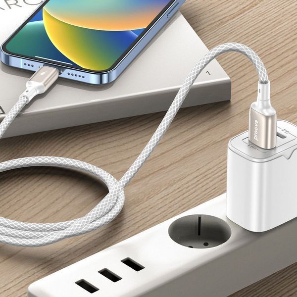 Кабель Proove Dense Metal USB to Lightning 2.4A (1m) white 656-02561 фото