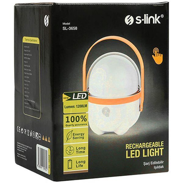Ліхтар акумуляторний S-link SL-3658 Touch On Off Led 2400mAh Белый 656-03677 фото