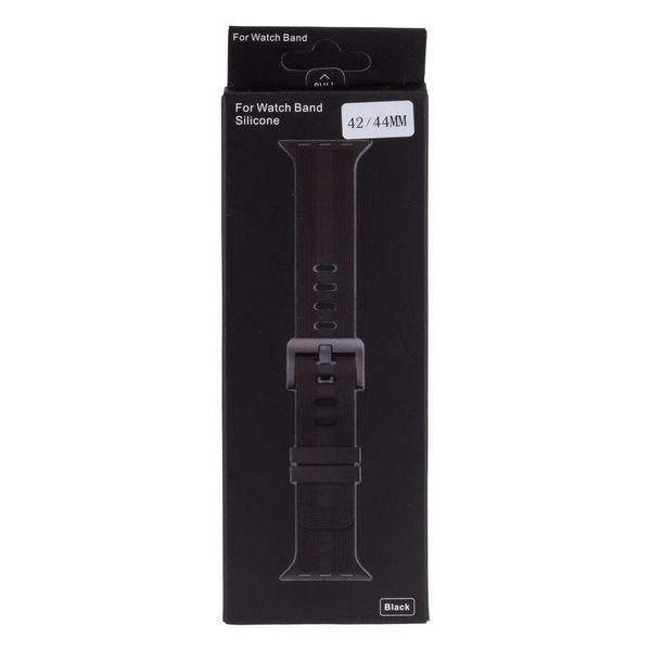 Ремінець Silicone Shine Band для Apple Watch 42/44/45/49 mm Black 212-00842 фото