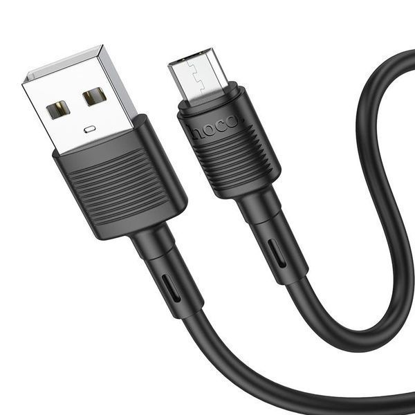 Кабель HOCO X83 USB to Micro 2.4A, 1m, PVC, PVC connectors, Black 6931474770882 фото