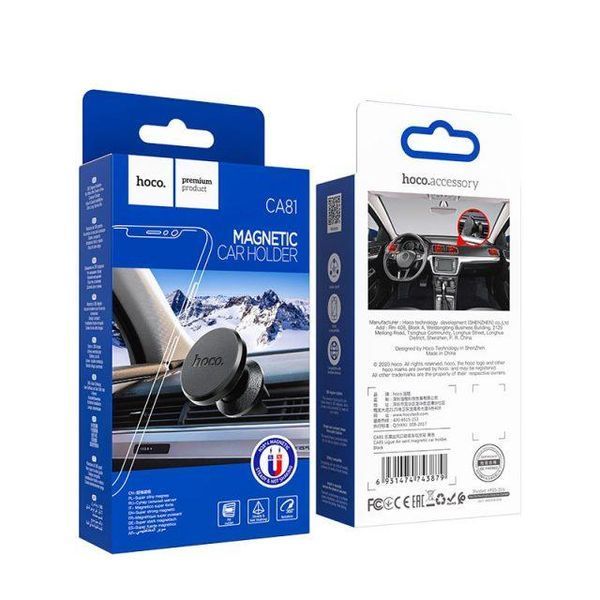 Автодержатель для телефона HOCO CA81 Ligue Air vent magnetic car holder Black 6931474743879 фото