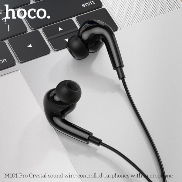 Наушники проводные HOCO M101 Pro Crystal (3.5mm) Black 6931474782373 фото