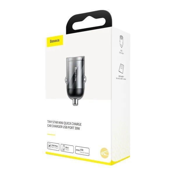 Автомобільний зарядний пристрій Baseus Tiny Star Mini Quick Charge Car Charger USB Port 30W Gray VCHX-A0G фото